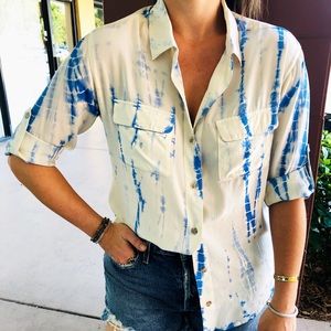 100% silk GYPSY brand button down blouse
